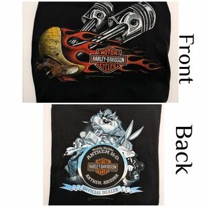 Y2K‎ Harley Davidson Looney Tunes Taz Speedy Gonzales Tee XL USA Front/Back Hit